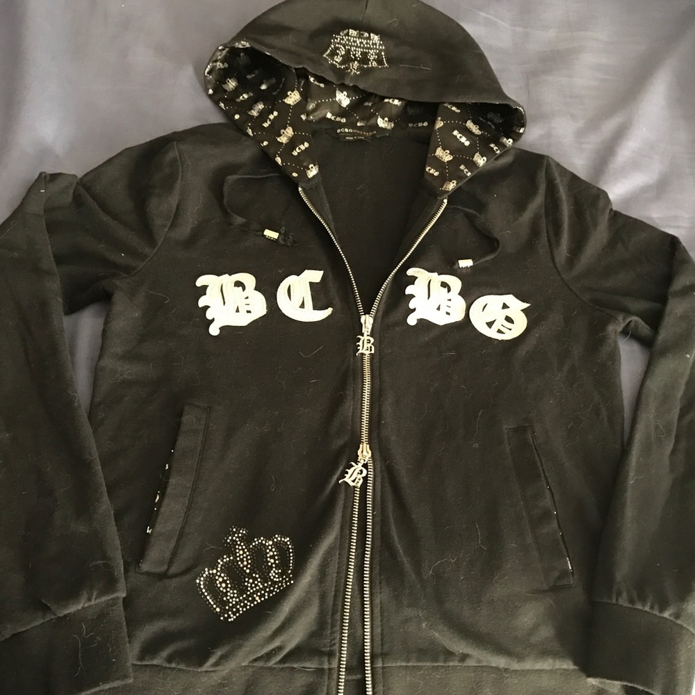 BCBGMaxAzria jeweled zip up hoodie